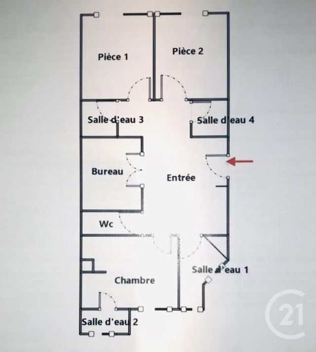 Appartement F4 à vendre - 4 pièces - 65.85 m2 - PARIS - 75008 - ILE-DE-FRANCE - Century 21 Alpha Hoche